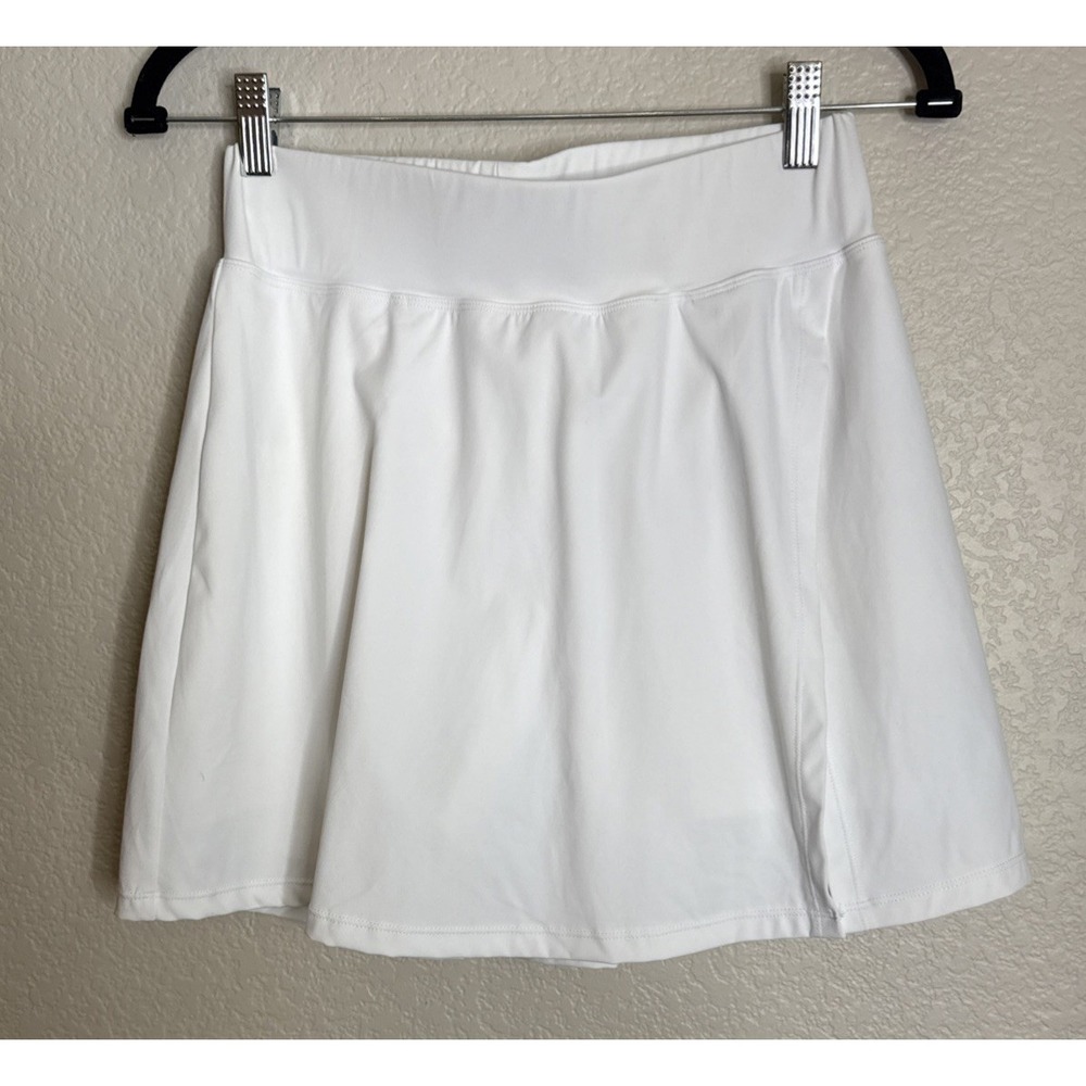 Ewedoos Womens Medium Pull On White Skirt Skort Golf Pickle‎ Ball Preppy Comfort
